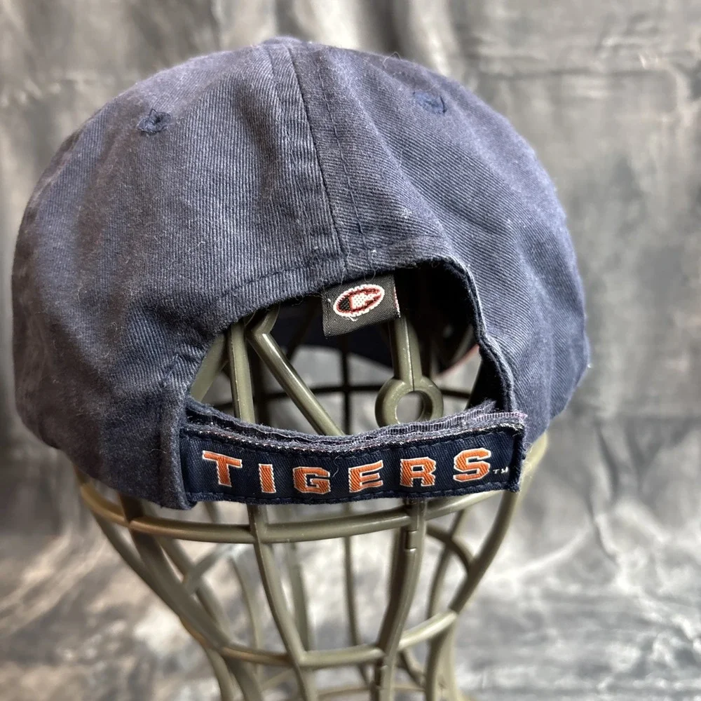 Vintage Tigers Hap Colosseum Cap Embroidered Blue Orange Paw Palm Tree Strapback